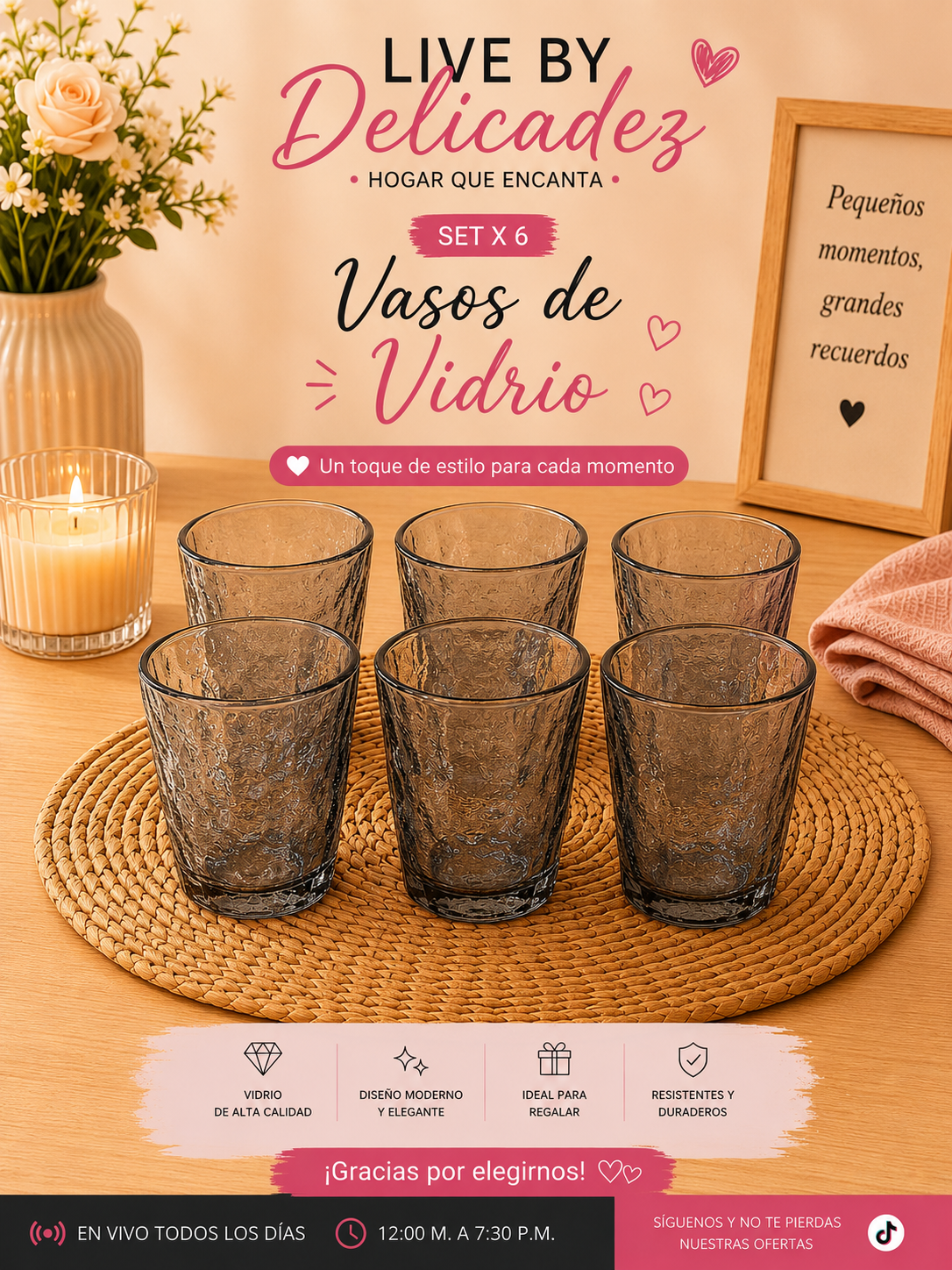 Vaso de Vidrio Ref: